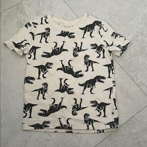 Cat & Jack Black and White Dinosaur Print Short Sleeve Tee